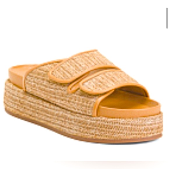 Silent D Shoes - NWOT Silent D Platform Raffia Slide On Sandals